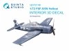 Quinta Studio QD72148 F6F-5 Hellcat 3D-Printed coloured Interior on decal paper (Eduard) 1/72